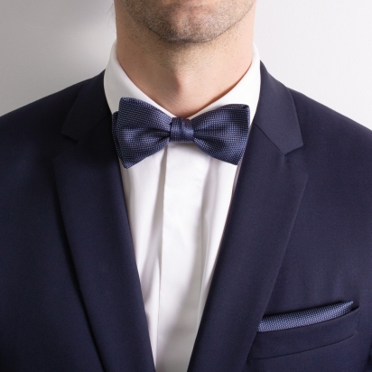 Midnight Blue Fiorenza Silk Bow Tie