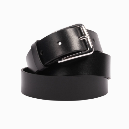 Black Leather Belt / Silver Buckle 2
