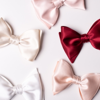 White Silk Bow Tie 2