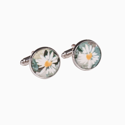 Boutons de manchette Liberty Marguerite vert anglais 2