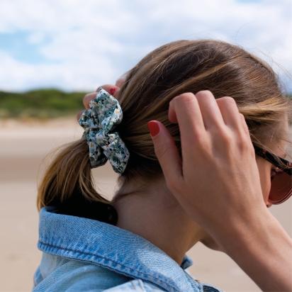 Liberty Green Marguerite Scrunchie