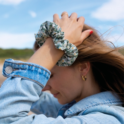 Liberty Green Marguerite Scrunchie