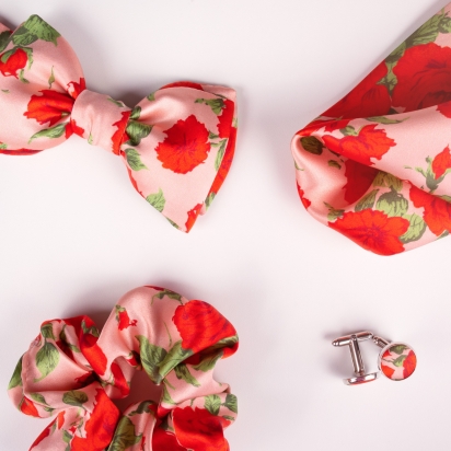 Liberty Carline Cufflinks - Pink/Red 2