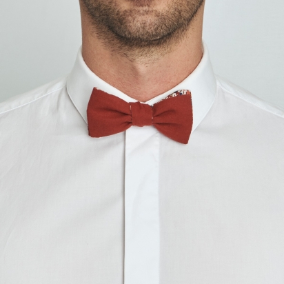 Noeud papillon Brique doublure Liberty Wiltshire whisky 2