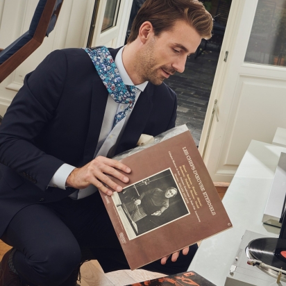 Cravate Liberty Strawberry Thief bleu...