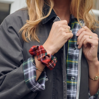 Chouchou Tartan Dickson rouge carmin