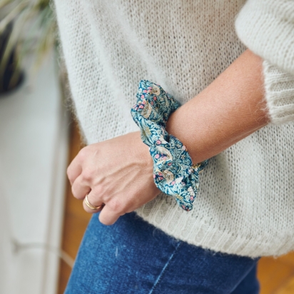 Liberty Strawberry Thief Scrunchie - Emerald 2