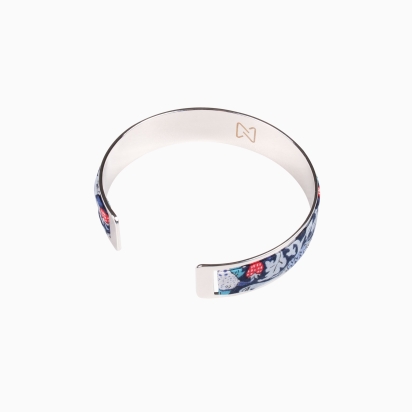 Liberty Strawberry Thief Bracelet - Turquoise Blue/Silver 2