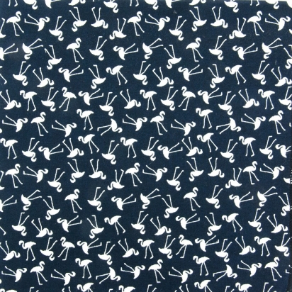 Navy Tiny Flamingo fabric per meter