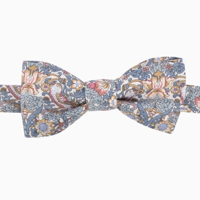 Liberty Grey blue Strawberry Thief Bow Tie