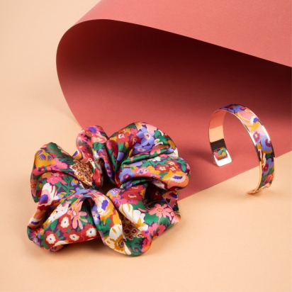 Bracelet laiton doré - Soie Liberty...