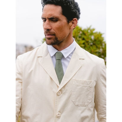 Clay Green Linen Tie 2