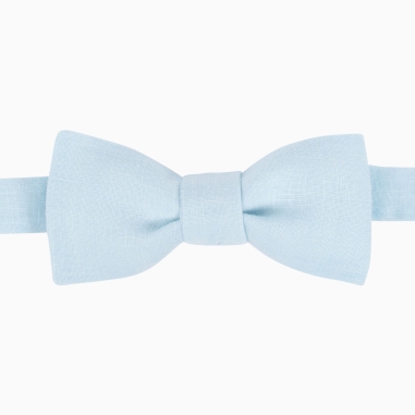 Sky Blue Linen Bow Tie