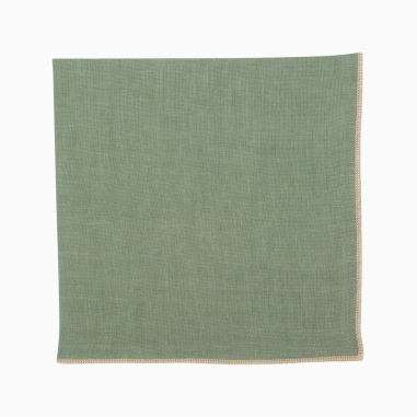 Clay Green Linen Pocket Square
