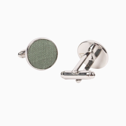 Clay Green Linen cufflinks