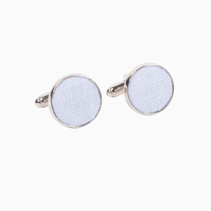 Sky Blue Linen Cufflinks 2