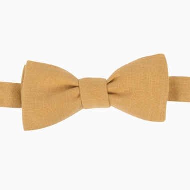 Mustard Linen Bow Tie