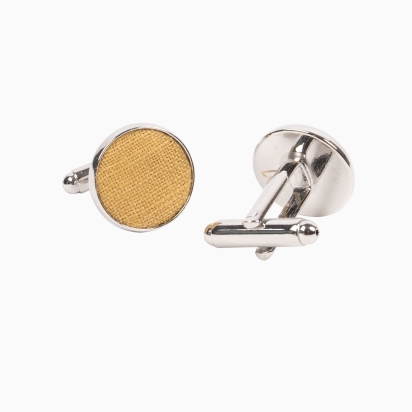 Boutons de manchette Lin moutarde