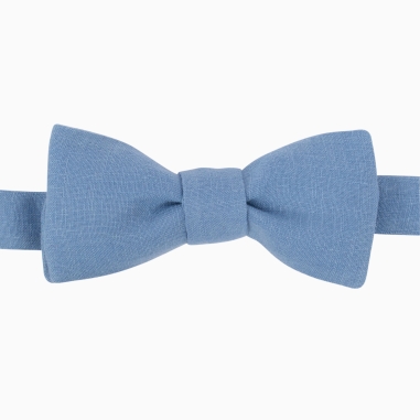 Cornflower blue Linen Bow Tie