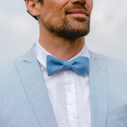 Noeud papillon Lin bleuet 2