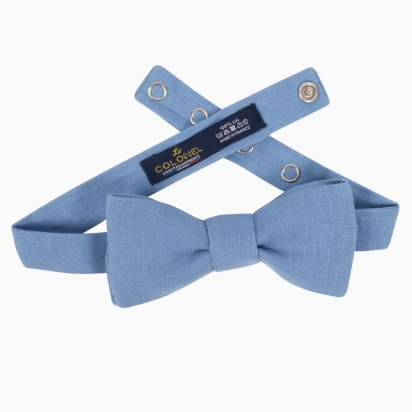 Noeud papillon Lin bleuet