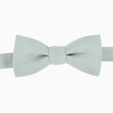Sky Grey Linen Bow Tie