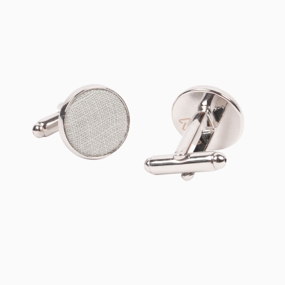 Sky Grey Linen Cufflinks