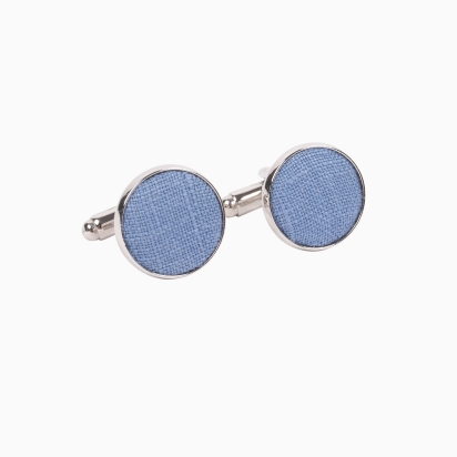 Cornflower Blue Linen Cufflinks 2