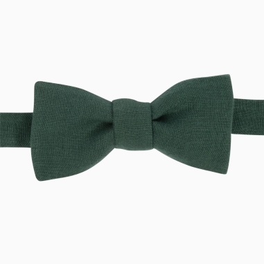 Forest Green Linen Bow Tie