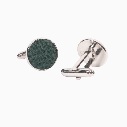 Forest Green Linen cufflinks