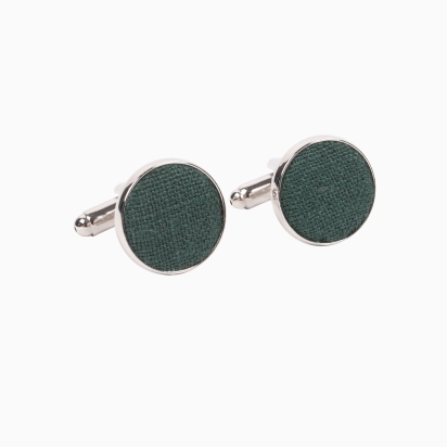 Forest Green Linen cufflinks