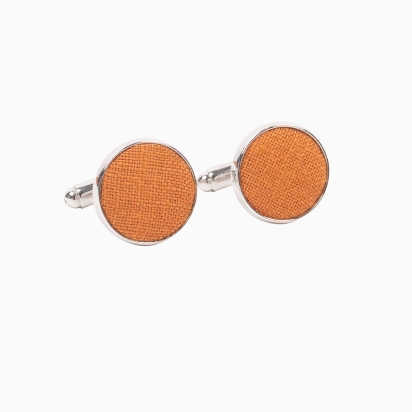 Saffron Linen Cufflinks 2