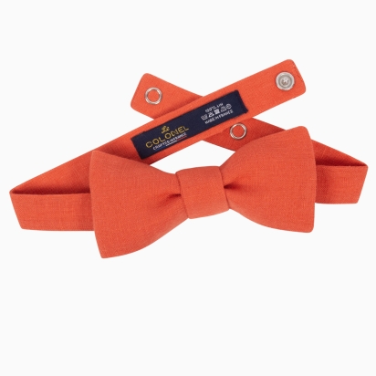 Noeud papillon Lin orange sanguine