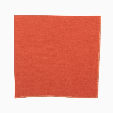 Blood Orange Linen Pocket Square