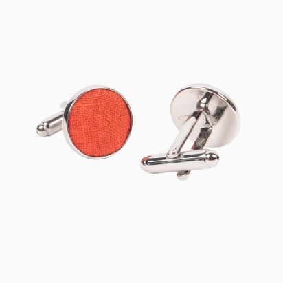 Boutons de manchette Lin orange sanguine