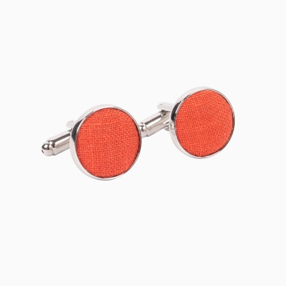Boutons de manchette Lin orange sanguine 2