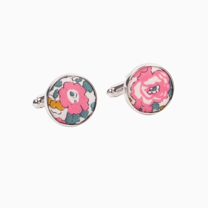 Boutons de manchette Liberty Betsy Ann rose vert 2