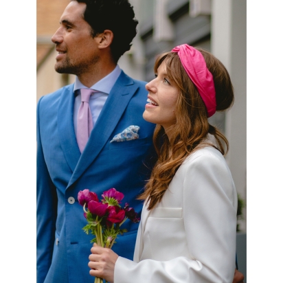 Fuchsia Linen Headband 2
