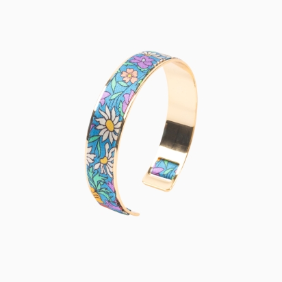Bracelet laiton doré - Soie Liberty Poppy Park