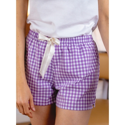 Pyjama Short Vichy violet