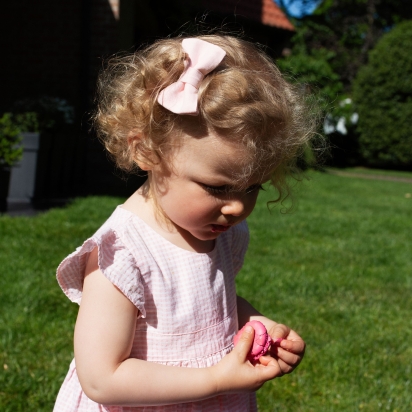 2 Girl's Hair clips - Liberty Green Strawberry Thief 2