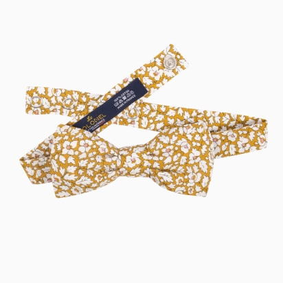 Liberty Mustard Feather Meadow Bow Tie