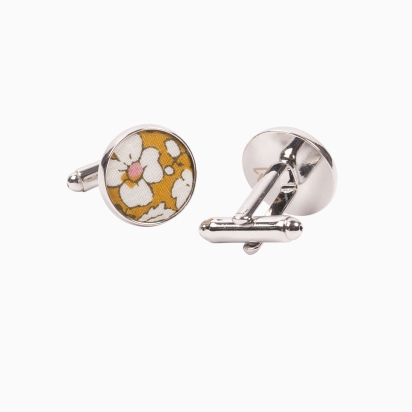 Liberty Mustard Feather Meadow Cufflinks