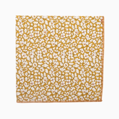Mustard Liberty Feather Meadow Pocket Square