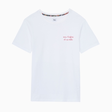 White Embroidered T-shirt Vers l'Infini et Au-Delà