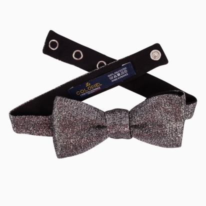 Silver Glitter Bow Tie