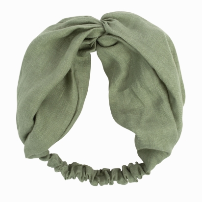 Linen Headband Clay Green
