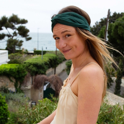 Forrest Green Linen Headband