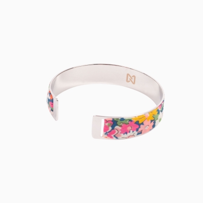 Bracelet laiton argenté - Liberty Libby bleu fuchsia 2