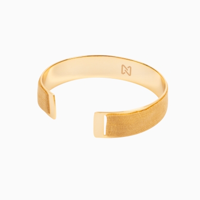 Bracelet laiton doré - Lin moutarde 2